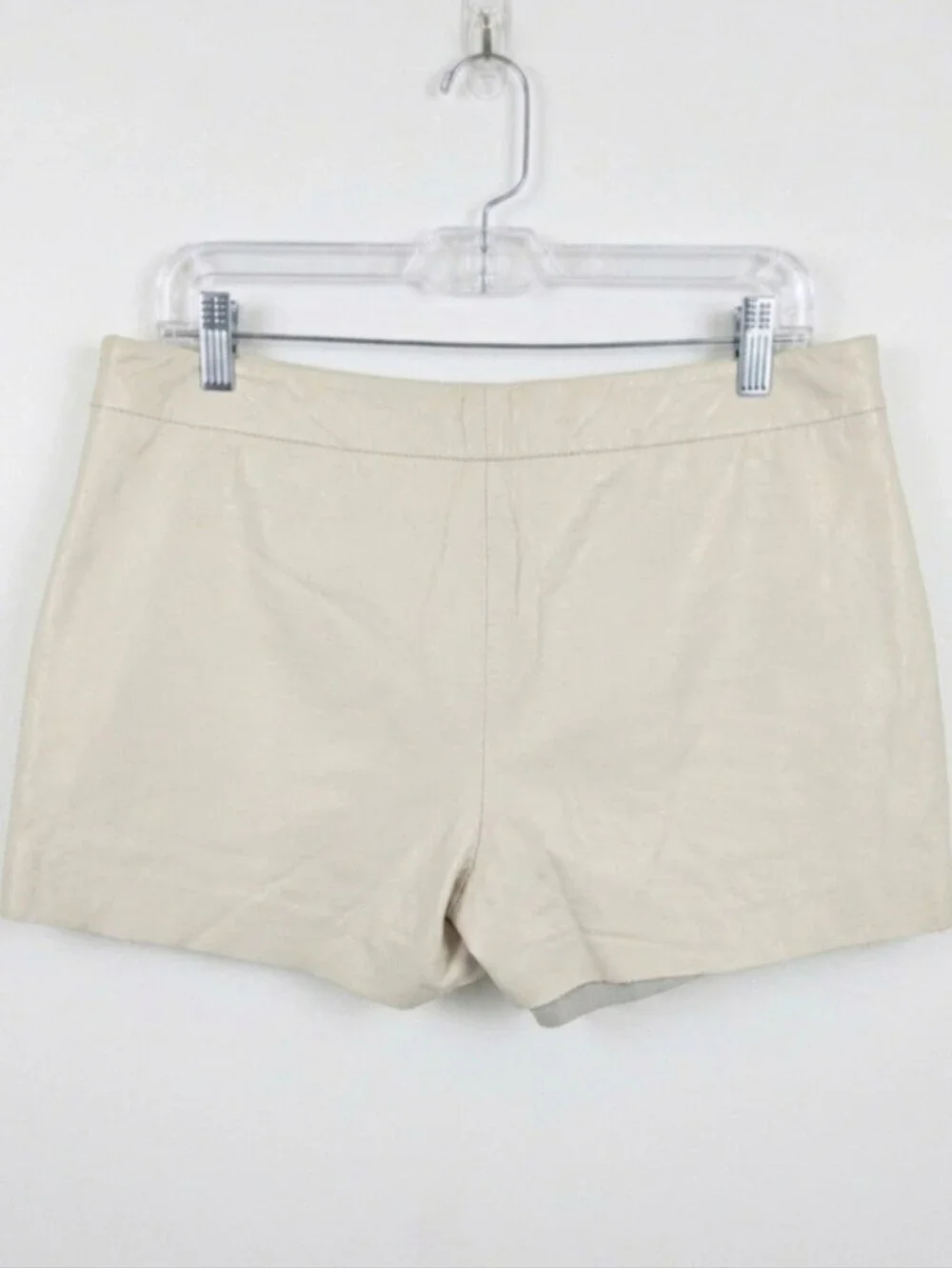 Joie Womens Soft Leather Fenmore Shorts Size 10 Eggshell Cream